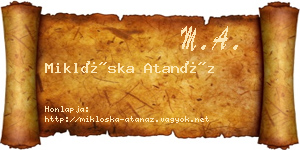 Miklóska Atanáz névjegykártya